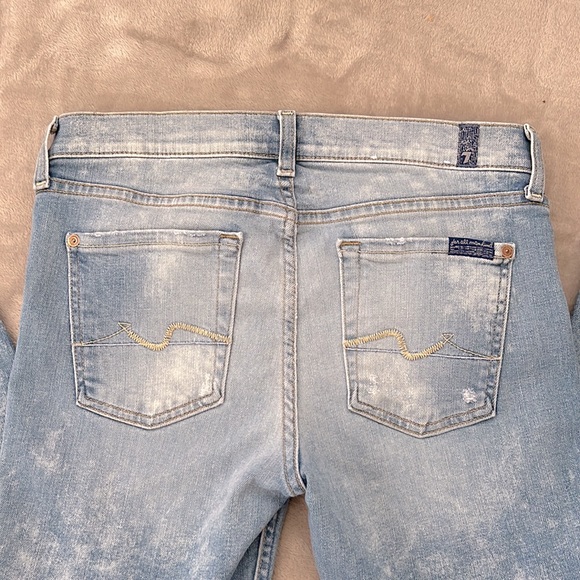 7 for all mankind- Josefina skinny boyfriends jeans - distressed light wash - Picture 8 of 9